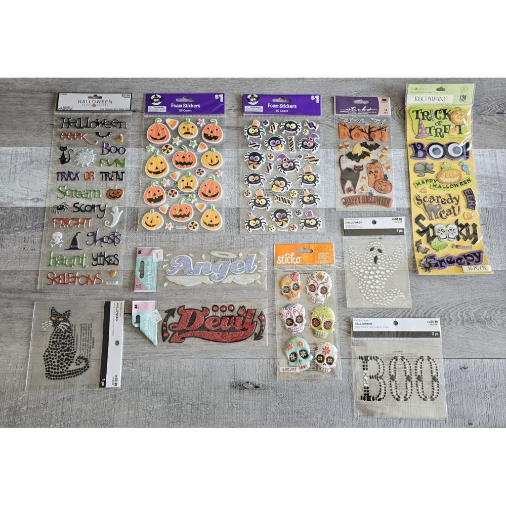 Sticker Lot - Halloween October Ghosts Scrapbooking 3D Stickers Jolee's RARE #1